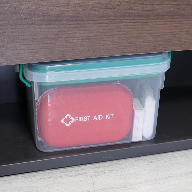 Vababa Clear First Aid Box, Plastic Storage Container with Locking Lid & Handle - Image 5